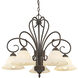 Homestead 5 Light 25 inch Rubbed Bronze Nook Chandelier Ceiling Light in Tea Stone Glass